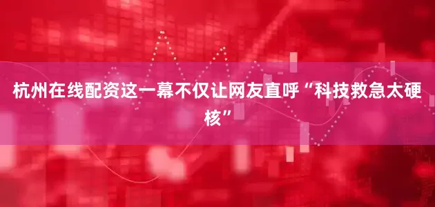 杭州在线配资这一幕不仅让网友直呼“科技救急太硬核”